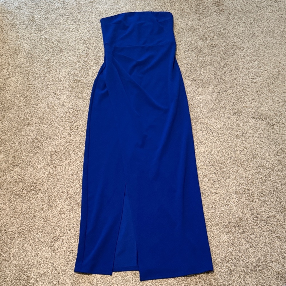 Lulus Elegant Blue Strapless Dress